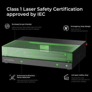 Original XTool S1 Laser Cutting and Engraving 20W with Built In Air Assist and Honeycomb - Basic Bundle